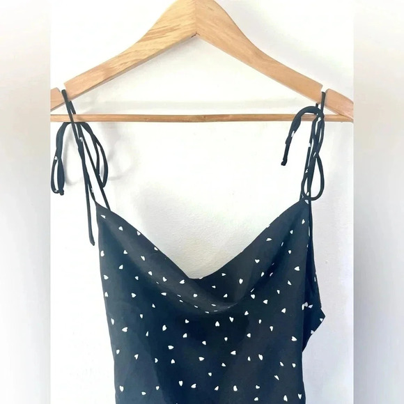 Lioness String Along Adjustable Tie Strap Dress Black & White Hearts Size 4 NWT - Picture 5 of 11